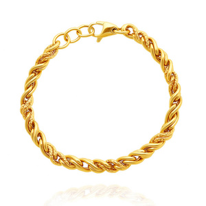 Złota bransoletka damska 585 korda gruba diamentowana kręcona 20-21 cm